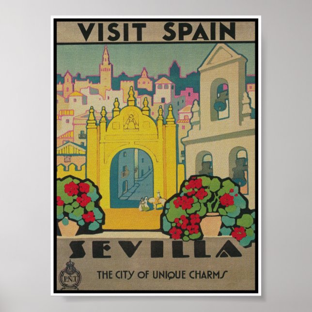 Seville Spain Vintage Travel Poster (Front)