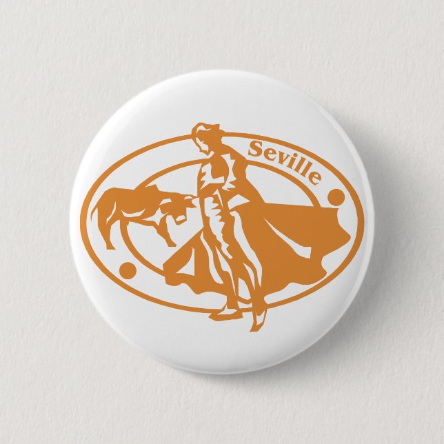 Seville Stamp 6 Cm Round Badge (Front)