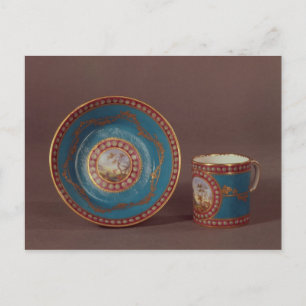 Sevres bleu celeste coffee cup and saucer, c.1780 postcard