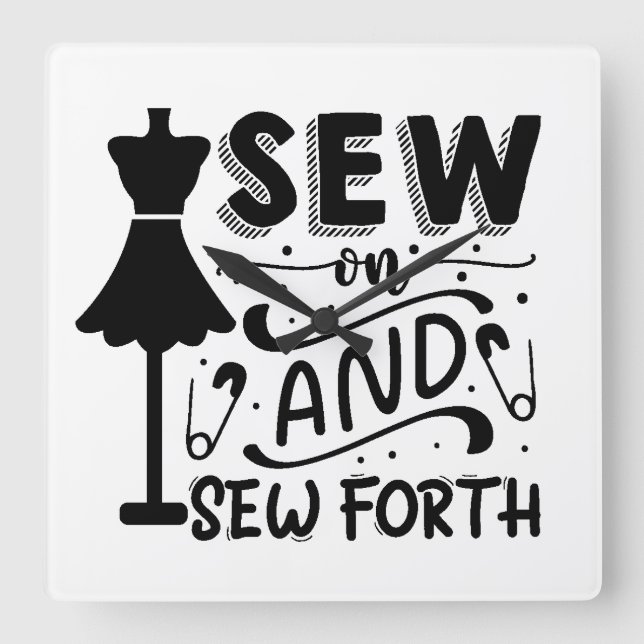 Sew and Sew Forth Square Wall Clock (Front)