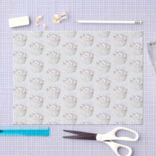 Sew Beautiful Blush Pink White Thread Basket Tissue Paper