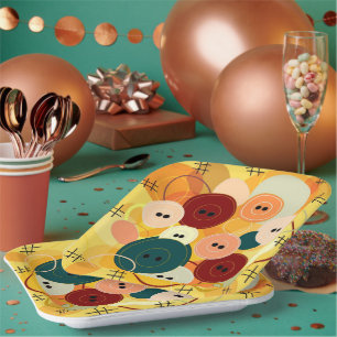 Sew Buttons Sewing Digital Art Paper Plate