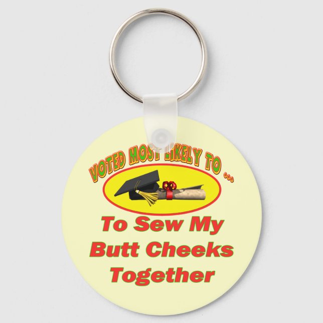 Sew Cheeks Together Key Ring (Front)
