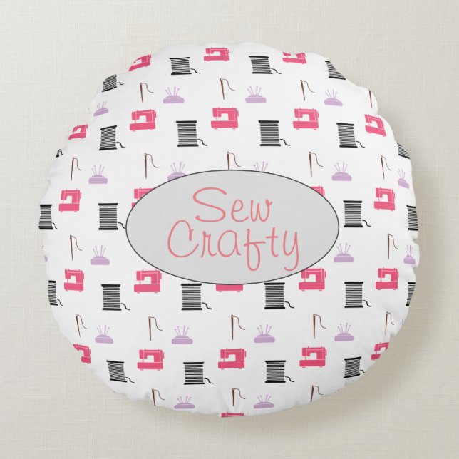 Sew Crafty Throw Pillow (Front)