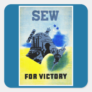 Sew for Victory Square Sticker