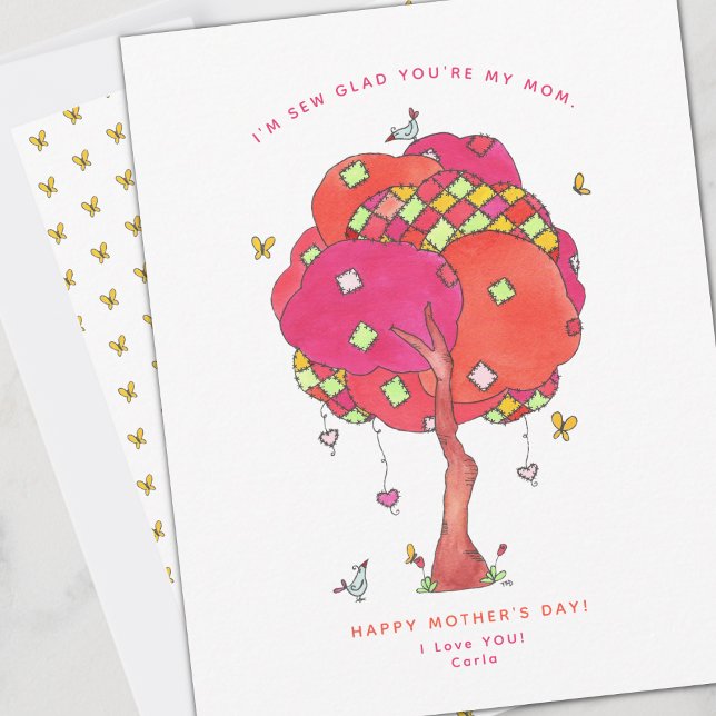 Sew Glad You're My Mum Mother's Day Holiday Card (Creator Uploaded)