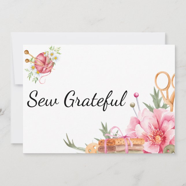 Sew Grateful- Sewing Thank You card (Front)
