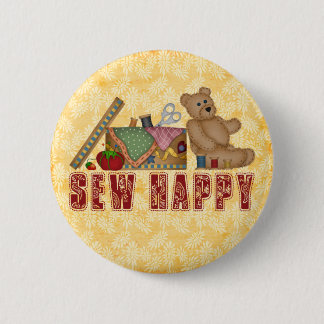 Sew Happy 6 Cm Round Badge
