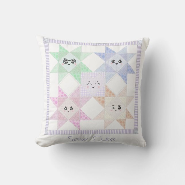 Sew happy throw pillow (Front)
