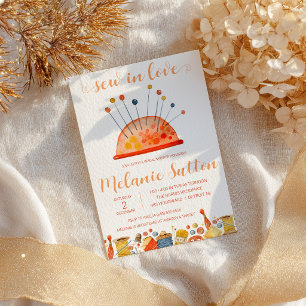 Sew in Love, Sewing Notions Bridal Shower Invitation