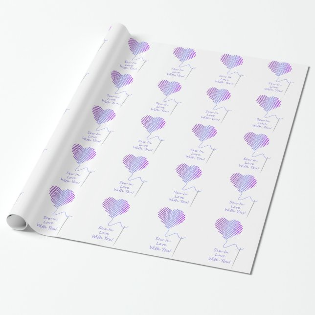 Sew in Love with You Wrapping Paper (Unrolled)
