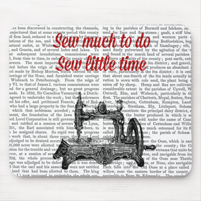 Sew Little Time Illustration Mouse Pad (Front)