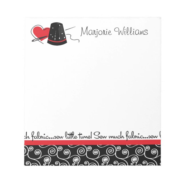 Sew Much Fabric Notepad (Front)