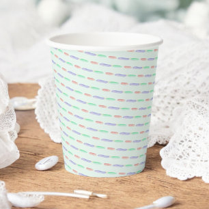 Sew Much Love Pastel Stitch Vintage Baby Shower Paper Cups