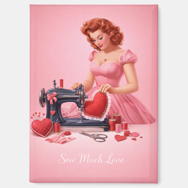Sew Much Love Vintage Sewing Magnet (Front)