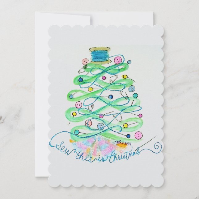 Sew This Is Christmas Holiday Card (Front)
