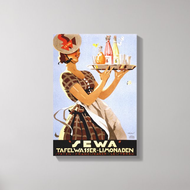 Sewa German Vintage Poster Restored Canvas Print (Front)