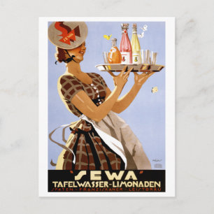 Sewa German Vintage Poster Restored Postcard