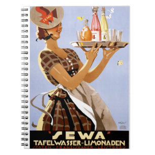 Sewa German Vintage Poster Restored Spiral Notebook