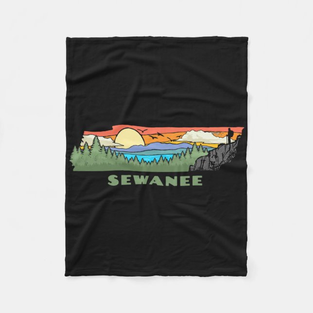 Sewanee Tennessee Nature Outdoor Hiking Retro  Fleece Blanket (Front)