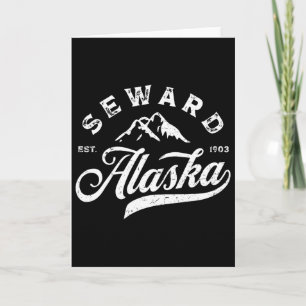 Seward Alaska Ak Vintage Mountains Family Vacation Card