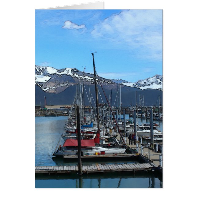 Seward Boat Harbour - 7" x 5" Art Card (Front)