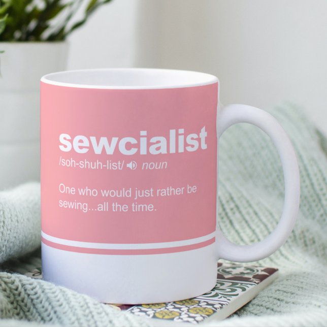 Sewcialist  Funny Sewing Modern Typography Coffee  Coffee Mug (Creator Uploaded)