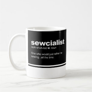 Sewcialist Funny Sewing Modern Typography Coffee Mug