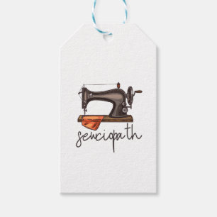 Sewciopath Sewing Machine Funny Quote Minimalist Gift Tags