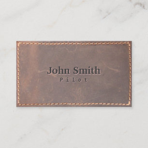 Sewed Leather Pilot/Aviator Business Card
