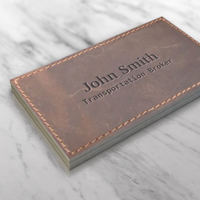 Sewed Leather Transportation Broker Business Card (Creator Uploaded)
