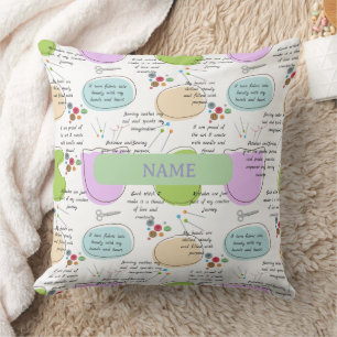 Sewing Affirmations for Crafters/ Sewing Quotes Cushion