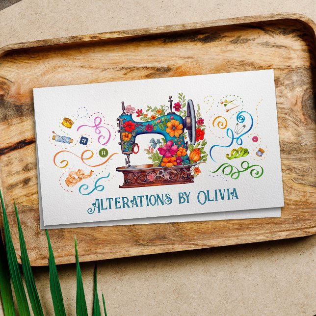 Sewing and Alterations - Vintage Style Art Business Card (Creator Uploaded)