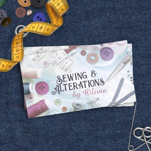 Sewing and Alterations - Watercolor Style Art Business Card