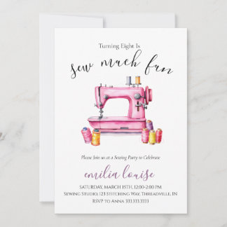 Sewing Birthday Party Invitation