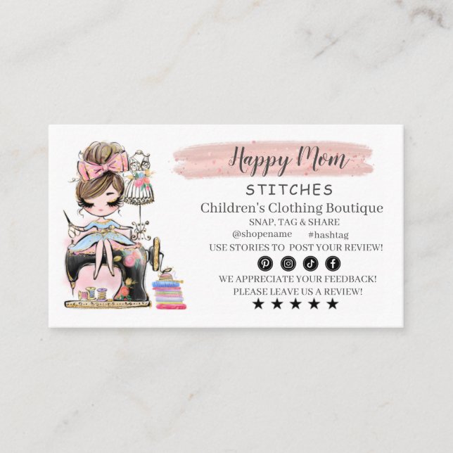  Sewing Business Card Appointment.  (Front)