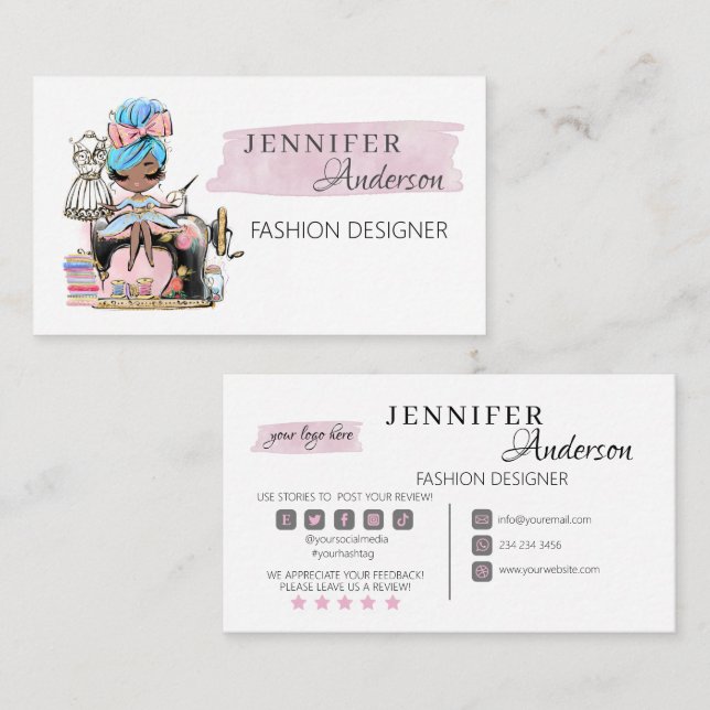 Sewing Business Card Fashion Designer  (Front/Back)