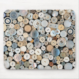 Sewing - Buttons - Lots of white buttons Mouse Pad