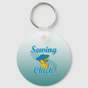 Sewing Chick #3 Key Ring