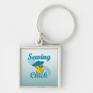 Sewing Chick #3 Key Ring