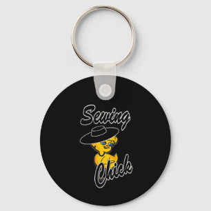 Sewing Chick #4 Key Ring