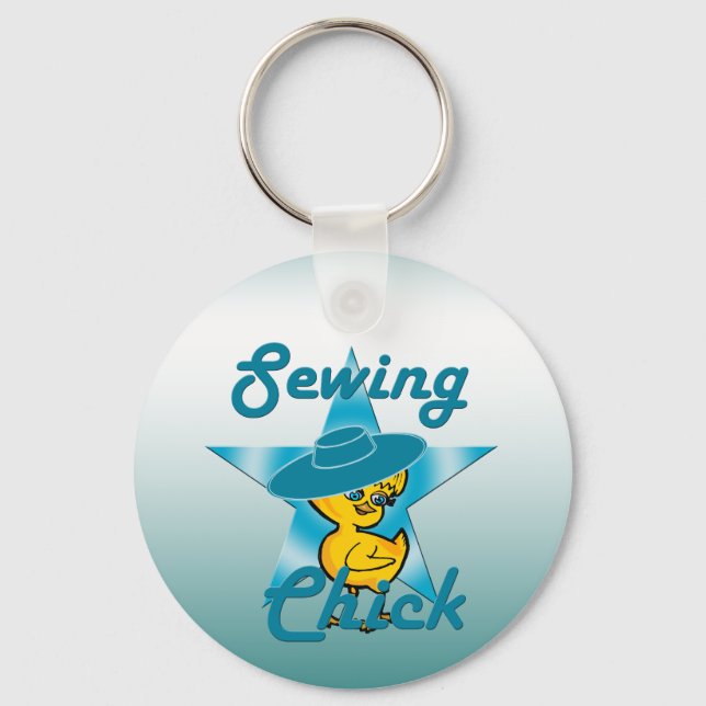 Sewing Chick #7 Key Ring (Front)