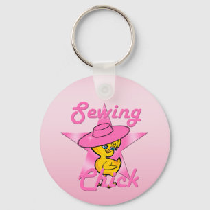 Sewing Chick #8 Key Ring