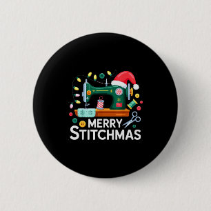 Sewing Christmas Xmas Quilting Merry Mas 6 Cm Round Badge