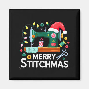 Sewing Christmas Xmas Quilting Merry Mas Magnet