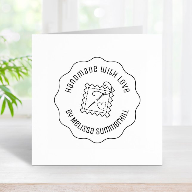 Sewing Craft Handmade with Love Wavy Rubber Stamp (Creator Uploaded)