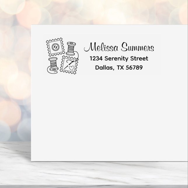 Sewing Craft Hobby - Fabric Button Needle Address Self-inking Stamp (Creator Uploaded)