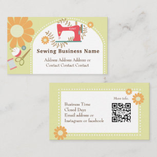Sewing Daisy Green Business Card