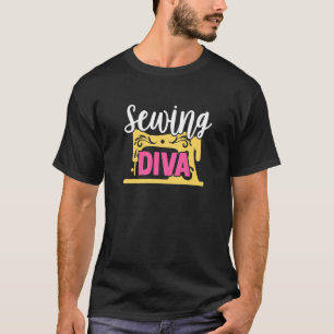 Sewing Diva Sew Machine  Quilters Girl Women T-Shirt