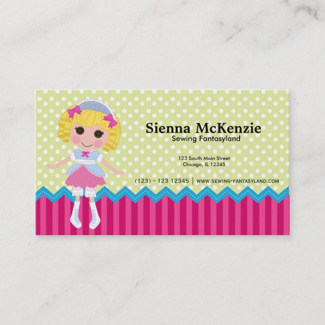 Sewing doll business card (Front)